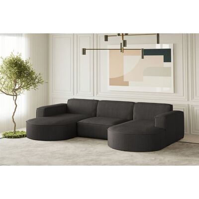 Fun Möbel Wohnlandschaft U-Form Sofa PALMA in Stoff Scala Anthrazit Fun Möbel Wohnlandschaft U-Form Sofa PALMA in Stoff Scala Anthrazit