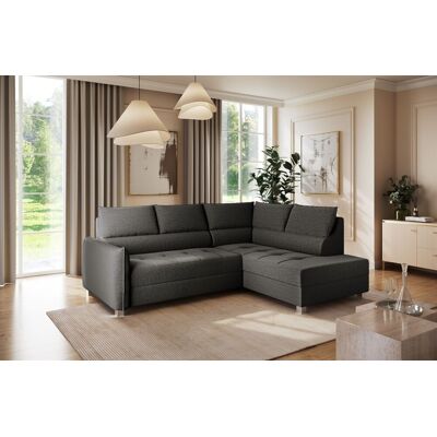 Fun Möbel Ecksofa Schlafsofa Sofa MARNO in Stoff Vogue Charcoal Ottomane Rechts Fun Möbel Ecksofa Schlafsofa Sofa MARNO in Stoff Vogue Charcoal Ottomane Rechts