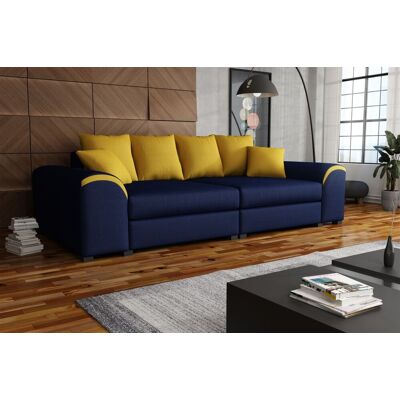 Fun Moebel Big Sofa Couchgarnitur WELLS Megasofa Sofa in Blau-Gelb Fun Moebel Big Sofa Couchgarnitur WELLS Megasofa Sofa in Blau-Gelb