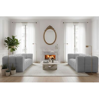 Fun Möbel Sofaset Designersofa SOLVIE 4-4 in Stoff Moly Hellgrau Fun Möbel Sofaset Designersofa SOLVIE 4-4 in Stoff Moly Hellgrau