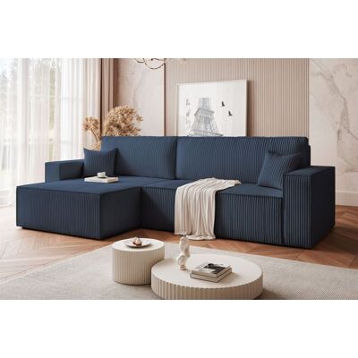 Fun Möbel Ecksofa Schlafsofa Sofa ADARA MAX in Stoff Poso Blau Ottomane Links Fun Möbel Ecksofa Schlafsofa Sofa ADARA MAX in Stoff Poso Blau Ottomane Links