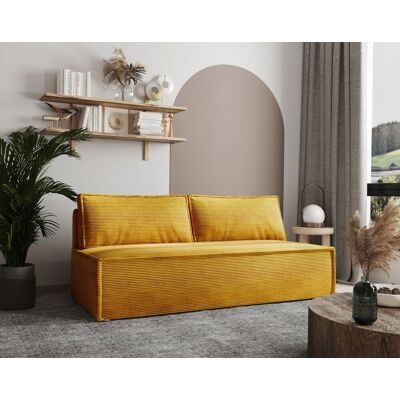 Fun Möbel Sofa Designersofa EMMA 3-Sitzer mit Schlaffunktion in Stoff Zoom Senfgelb Fun Möbel Sofa Designersofa EMMA 3-Sitzer mit Schlaffunktion in Stoff Zoom Senfgelb
