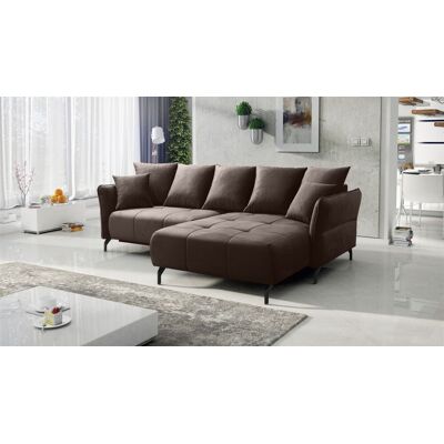 Fun Möbel Ecksofa Schlafsofa Sofa SADIE Stoff Element Braun Ottomane Rechts Fun Möbel Ecksofa Schlafsofa Sofa SADIE Stoff Element Braun Ottomane Rechts