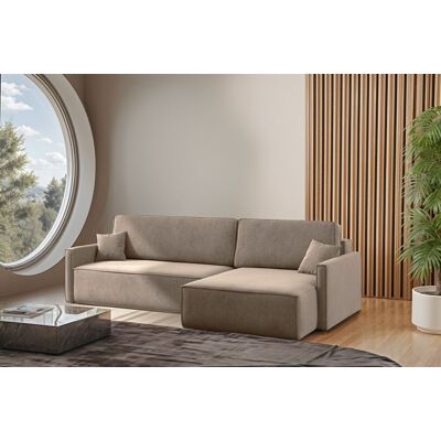 Fun Moebel OUTLET Ecksofa Schlafsofa Sofa LOUIS Stoff Salvador Blassbraun Ottomane Rechts Fun Moebel OUTLET Ecksofa Schlafsofa Sofa LOUIS Stoff Salvador Blassbraun Ottomane Rechts