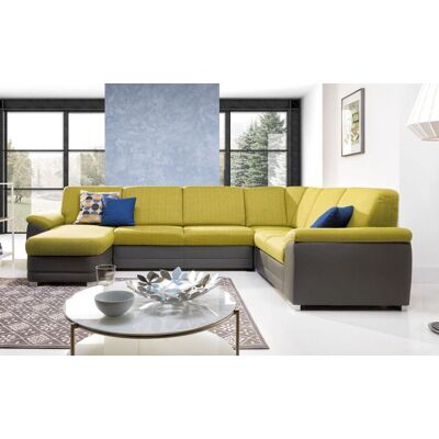 Fun Moebel - VINZENT - Grau/Zitronengelb - Ottomane Links - Couchgarnitur Fun Moebel - VINZENT - Grau/Zitronengelb - Ottomane Links - Couchgarnitur