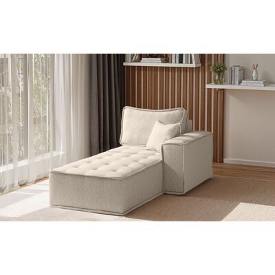 Fun Möbel Ottomane Modul SANDE Stoff Raven Creme Seite Rechts Fun Möbel Ottomane Modul SANDE Stoff Raven Creme Seite Rechts