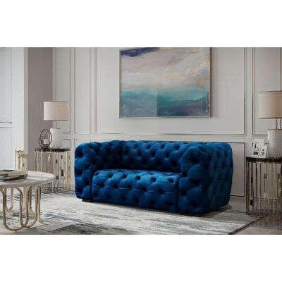 Fun Moebel Sofa Designersofa NATALIE 2-Sitzer in Stoff Riviera Blau Fun Moebel Sofa Designersofa NATALIE 2-Sitzer in Stoff Riviera Blau