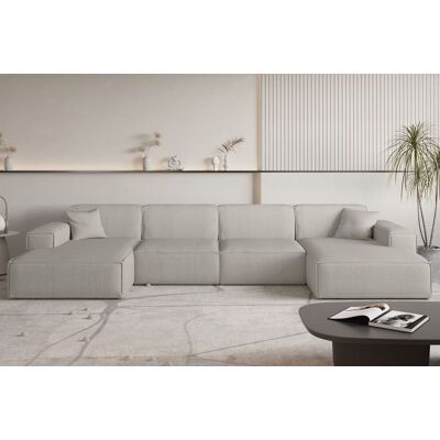 Fun Möbel Wohnlandschaft Sofa U-Form CELES PREMIUM in Stoff Scala Sandgrau Fun Möbel Wohnlandschaft Sofa U-Form CELES PREMIUM in Stoff Scala Sandgrau