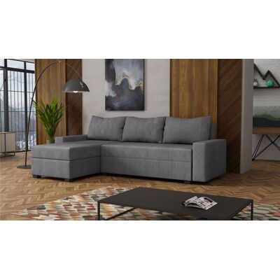 Fun Möbel Ecksofa Schlafsofa Sofa AGNETA LUX Stoff Lincoln Dunkelgrau Ottomane Links Fun Möbel Ecksofa Schlafsofa Sofa AGNETA LUX Stoff Lincoln Dunkelgrau Ottomane Links