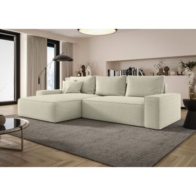 Fun Möbel Ecksofa Schlafsofa Sofa WALKEN Stoff Quelle Ecru Ottomane Links Fun Möbel Ecksofa Schlafsofa Sofa WALKEN Stoff Quelle Ecru Ottomane Links
