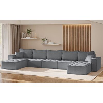 Fun Möbel Wohnlandschaft Sofa U-Form Modulsofa-Set 5-teilig SANDE Stoff Alpine Anthrazit Fun Möbel Wohnlandschaft Sofa U-Form Modulsofa-Set 5-teilig SANDE Stoff Alpine Anthrazit