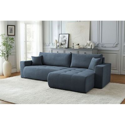 Fun Möbel Ecksofa Schlafsofa Sofa ARMARI in Stoff Wind Dunkelblau Ottomane Links Fun Möbel Ecksofa Schlafsofa Sofa ARMARI in Stoff Wind Dunkelblau Ottomane Links