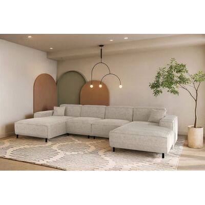 Fun Möbel Wohnlandschaft Sofa U-Form GLORIA in Stoff Scala Sand Fun Möbel Wohnlandschaft Sofa U-Form GLORIA in Stoff Scala Sand