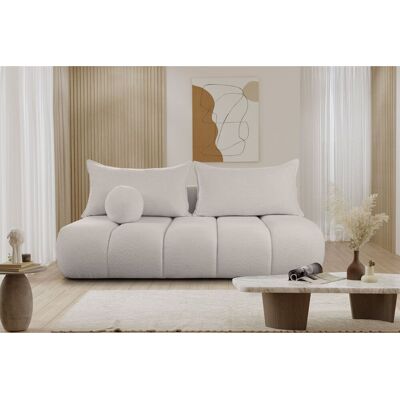 Fun Möbel Schlafsofa Designersofa Sofa 3-Sitzer ANZIA in Stoff Ascot Bukla Beige Fun Möbel Schlafsofa Designersofa Sofa 3-Sitzer ANZIA in Stoff Ascot Bukla Beige