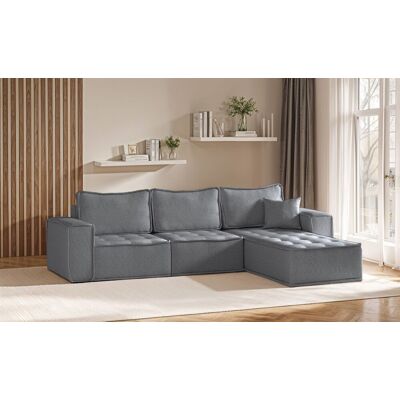 Fun Möbel Ecksofa Modulsofa 3-teilig SANDE Stoff Alpine Anthrazit Ottomane Rechts Fun Möbel Ecksofa Modulsofa 3-teilig SANDE Stoff Alpine Anthrazit Ottomane Rechts