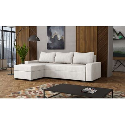Fun Möbel Ecksofa Schlafsofa Sofa AGNETA LUX Stoff Lincoln Creme Ottomane Links Fun Möbel Ecksofa Schlafsofa Sofa AGNETA LUX Stoff Lincoln Creme Ottomane Links