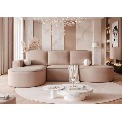 Fun Möbel Ecksofa Schlafsofa Sofa ARLET in Stoff Riviera Cappuccino Ottomane Rechts Fun Möbel Ecksofa Schlafsofa Sofa ARLET in Stoff Riviera Cappuccino Ottomane Rechts