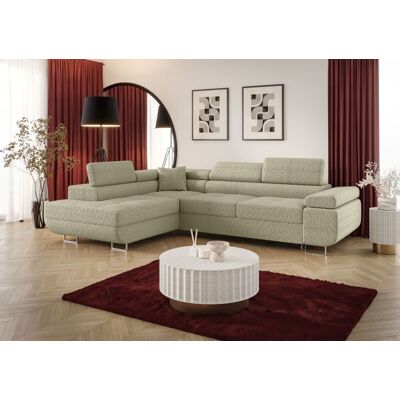 Fun Möbel Ecksofa Schlafsofa Sofa MONARO Stoff Quelle Latte Ottomane Links Fun Möbel Ecksofa Schlafsofa Sofa MONARO Stoff Quelle Latte Ottomane Links