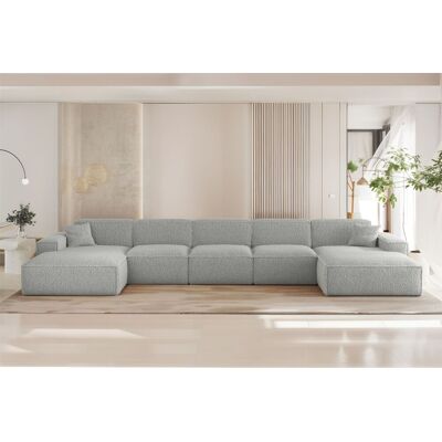 Fun Möbel Wohnlandschaft Sofa U-Form CELES PREMIUM XL in Stoff Sven Hellgrau Fun Möbel Wohnlandschaft Sofa U-Form CELES PREMIUM XL in Stoff Sven Hellgrau