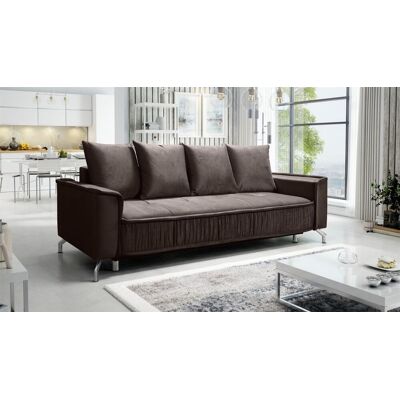 Fun Möbel Schlafsofa Sofa 3-Sitzer FLORENCE Stoff Element Braun Fun Möbel Schlafsofa Sofa 3-Sitzer FLORENCE Stoff Element Braun