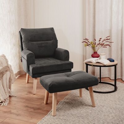 Fun Möbel Relaxsessel Sessel CATANIA inkl. Hocker in Stoff Trinity Dunkelgrau Fun Möbel Relaxsessel Sessel CATANIA inkl. Hocker in Stoff Trinity Dunkelgrau