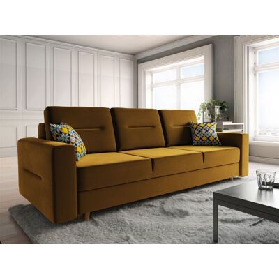 Fun Moebel Sofa 3-Sitzer BELMIRA mit Schlaffunktion Gelb Fun Moebel Sofa 3-Sitzer BELMIRA mit Schlaffunktion Gelb