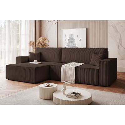Fun Möbel Ecksofa Schlafsofa Sofa ADARA MAX in Stoff Poso Braun Ottomane Links Fun Möbel Ecksofa Schlafsofa Sofa ADARA MAX in Stoff Poso Braun Ottomane Links