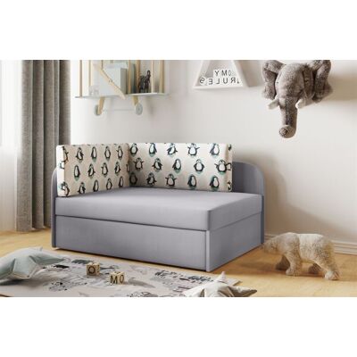 Fun Moebel Sofa Kindersofa Schlafsofa inkl. Bettkasten MAILO Seite Rechts Stoff Grau-Pin... Fun Moebel Sofa Kindersofa Schlafsofa inkl. Bettkasten MAILO Seite Rechts Stoff Grau-Pin...