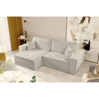 Fun Möbel Ecksofa Schlafsofa FLOSI Stoff Raven Creme Ottomane Links Fun Möbel Ecksofa Schlafsofa FLOSI Stoff Raven Creme Ottomane Links