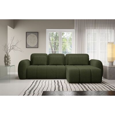 Fun Möbel Ecksofa Schlafsofa Sofa CARIA in Stoff Quelle Grün Ottomane Rechts Fun Möbel Ecksofa Schlafsofa Sofa CARIA in Stoff Quelle Grün Ottomane Rechts