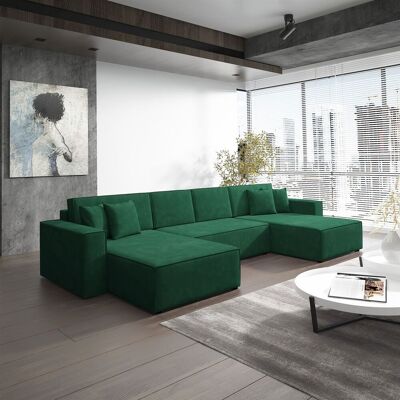 Fun Moebel Wohnlandschaft Schlafsofa Sofa CONOR PREMIUM Stoff Kronos Dunkelgrün Fun Moebel Wohnlandschaft Schlafsofa Sofa CONOR PREMIUM Stoff Kronos Dunkelgrün