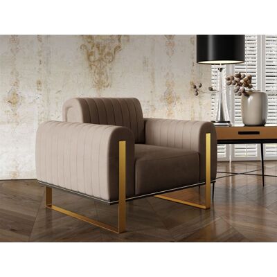 Fun Möbel Sessel Designersessel VALERIE in Stoff Elisa Velvet Cappuccino Fun Möbel Sessel Designersessel VALERIE in Stoff Elisa Velvet Cappuccino