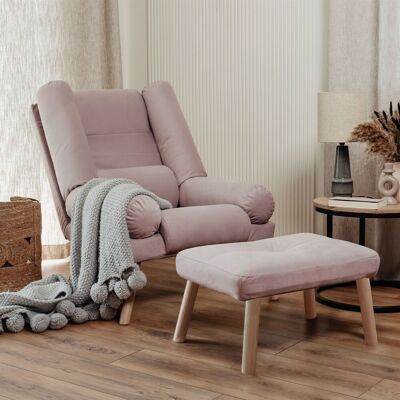 Fun Möbel Relaxsessel Sessel ARIEL inkl. Hocker in Stoff Trinity Puderrosa Fun Möbel Relaxsessel Sessel ARIEL inkl. Hocker in Stoff Trinity Puderrosa