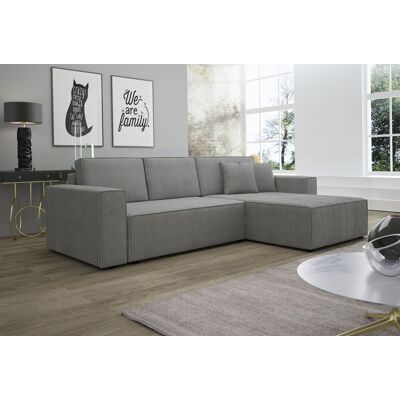 Fun Moebel Ecksofa Schlafsofa Sofa CONOR PREMIUM Stoff Poso Hellgrau Ottomane Rechts Fun Moebel Ecksofa Schlafsofa Sofa CONOR PREMIUM Stoff Poso Hellgrau Ottomane Rechts