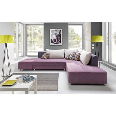 Fun Moebel - TIPI - Lila - Rechte kurze Füße - Schlafsofa Fun Moebel - TIPI - Lila - Rechte kurze Füße - Schlafsofa