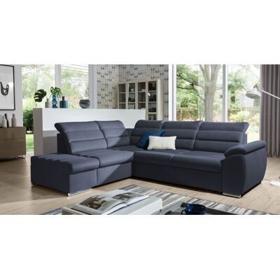Fun Möbel Ecksofa Schlafsofa Sofa PASCARA in Stoff Esito Dunkelblau Ottomane Links Fun Möbel Ecksofa Schlafsofa Sofa PASCARA in Stoff Esito Dunkelblau Ottomane Links