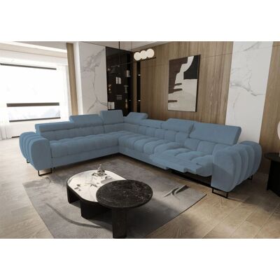 Fun Moebel Ecksofa Schlafsofa BASTIEN RELAX in Stoff Terra Türkis Ottomane Links Fun Moebel Ecksofa Schlafsofa BASTIEN RELAX in Stoff Terra Türkis Ottomane Links