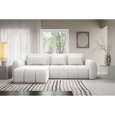 Fun Möbel Ecksofa Schlafsofa Sofa CARIA in Stoff Quelle Weiss Ottomane Links Fun Möbel Ecksofa Schlafsofa Sofa CARIA in Stoff Quelle Weiss Ottomane Links