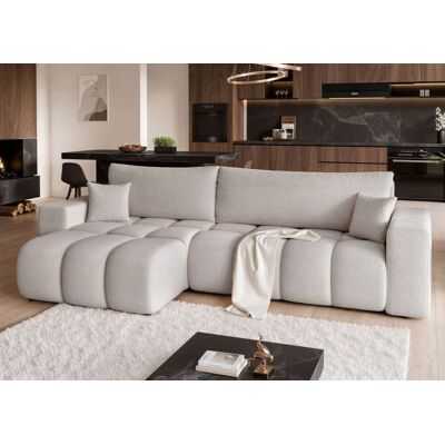 Fun Möbel Ecksofa Schlafsofa Sofa ANABEL MAX in Stoff Centaur Hellgrau Ottomane Links Fun Möbel Ecksofa Schlafsofa Sofa ANABEL MAX in Stoff Centaur Hellgrau Ottomane Links