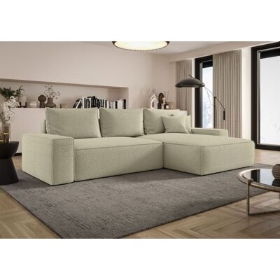 Fun Möbel Ecksofa Schlafsofa Sofa WALKEN Stoff Quelle Latte Ottomane Rechts Fun Möbel Ecksofa Schlafsofa Sofa WALKEN Stoff Quelle Latte Ottomane Rechts