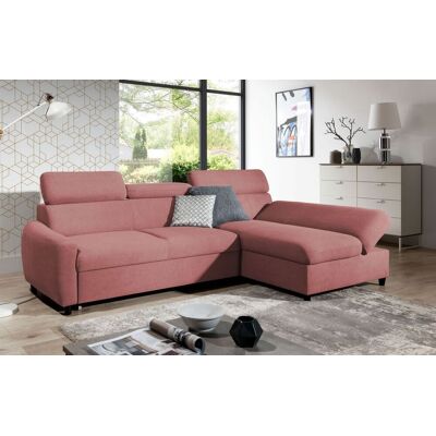Fun Möbel Ecksofa Schlafsofa Sofa ANTON XS in Stoff Esito Rosa Ottomane Rechts Fun Möbel Ecksofa Schlafsofa Sofa ANTON XS in Stoff Esito Rosa Ottomane Rechts