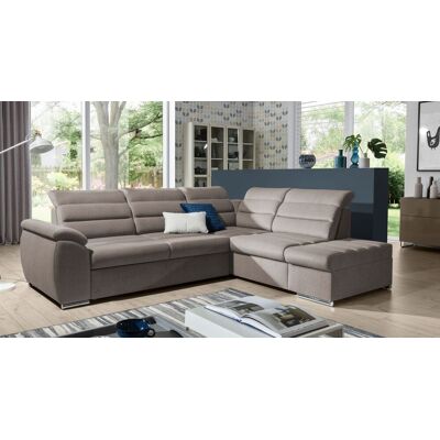 Fun Möbel Ecksofa Schlafsofa Sofa PASCARA in Stoff Esito Sand Ottomane Rechts Fun Möbel Ecksofa Schlafsofa Sofa PASCARA in Stoff Esito Sand Ottomane Rechts