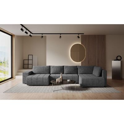Fun Möbel Wohnlandschaft Schlafsofa ARMANDA in Stoff Blur Dunkelgrau langer Schenkel Re... Fun Möbel Wohnlandschaft Schlafsofa ARMANDA in Stoff Blur Dunkelgrau langer Schenkel Re...