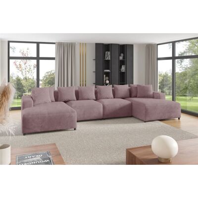 Fun Möbel Wohnlandschaft Sofa U-Form Designersofa MEGAN in Stoff Poso Altrosa Fun Möbel Wohnlandschaft Sofa U-Form Designersofa MEGAN in Stoff Poso Altrosa