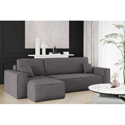 Fun Möbel Ecksofa Schlafsofa Sofa MARIS Stoff Poso Anthrazit Ottomane Links Fun Möbel Ecksofa Schlafsofa Sofa MARIS Stoff Poso Anthrazit Ottomane Links