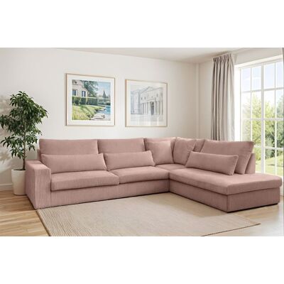 Fun Möbel Ecksofa Designersofa THORA in Stoff Poso Altrosa Ottomane Rechts Fun Möbel Ecksofa Designersofa THORA in Stoff Poso Altrosa Ottomane Rechts
