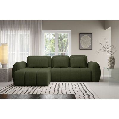 Fun Möbel Ecksofa Schlafsofa Sofa CARIA in Stoff Quelle Grün Ottomane Links Fun Möbel Ecksofa Schlafsofa Sofa CARIA in Stoff Quelle Grün Ottomane Links