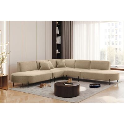Fun Moebel Ecksofa Designersofa VALENCIA Stoff Quelle Hellbraun Universal Fun Moebel Ecksofa Designersofa VALENCIA Stoff Quelle Hellbraun Universal
