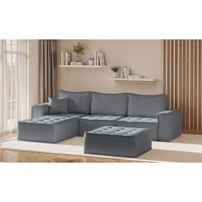Fun Möbel Ecksofa Modulsofa 4-teilig SANDE Stoff Alpine Anthrazit Ottomane Links Fun Möbel Ecksofa Modulsofa 4-teilig SANDE Stoff Alpine Anthrazit Ottomane Links