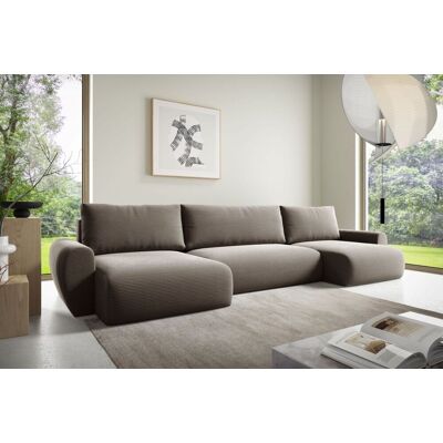 Fun Möbel Wohnlandschaft Schlafsofa GALAN Stoff Poso Hellbraun Fun Möbel Wohnlandschaft Schlafsofa GALAN Stoff Poso Hellbraun